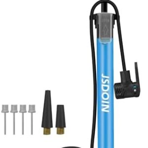 Jsdoin Luftpumpe Fahrrad-Standpumpe mit Manometer - Hochdruck bis 160 PSI für alle Ventile, ideal für unterwegs