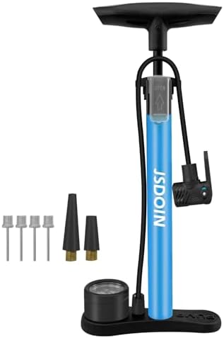 Jsdoin Luftpumpe Fahrrad-Standpumpe mit Manometer - Hochdruck bis 160 PSI für alle Ventile, ideal für unterwegs
