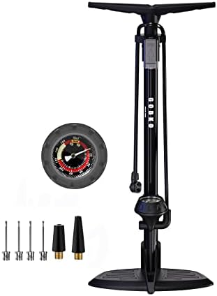 GOBKO Fahrradpumpe mit Manometer – Hochdruck 160 PSI für Rennrad und MTB, perfekte Sportballpumpe für unterwegs