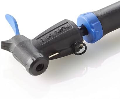 FISCHER Minipumpe Doppelhub Reversibel für schnelle Fahrradreifenfüllung, Schwarz