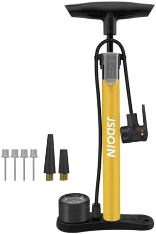 Jsdoin Luftpumpe Fahrrad-Standpumpe mit Manometer - Hochdruck bis 160 PSI für alle Ventile, ideal für unterwegs