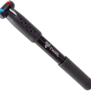 TWIRL Mini Fahrradpumpe mit ausziehbarem Schlauch – Kompakte Luftpumpe für alle Ventile unterwegs