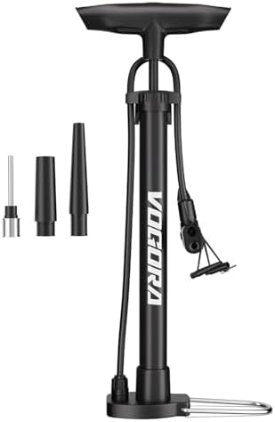 Fahrradpumpe von – Universelle Luftpumpe für alle Ventile mit 160PSI Manometer, ideal für Sport und Freizeit.