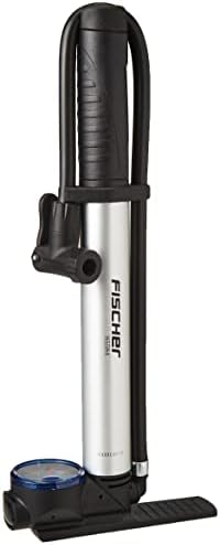 FISCHER Mini-Standpumpe 2in1 – Kompakte Pumpe mit Manometer für alle Ventile, ideal für unterwegs