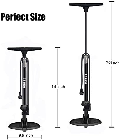 GOBKO Fahrradpumpe mit Manometer – Hochdruck 160 PSI für Rennrad und MTB, perfekte Sportballpumpe für unterwegs