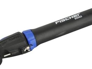 FISCHER Minipumpe Doppelhub Reversibel für schnelle Fahrradreifenfüllung, Schwarz
