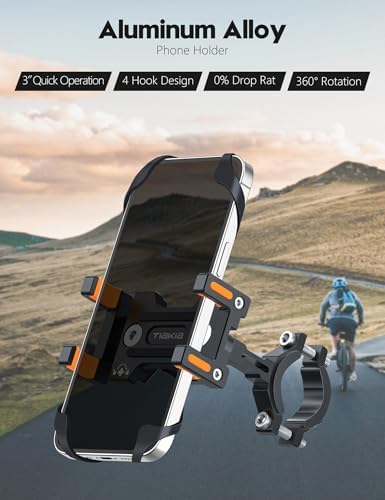Tiakia Aluminium Handyhalterung für Bikes – 360° drehbar, ideal für Outdoor-Abenteuer, passt Smartphones 4,5-7 Zoll!