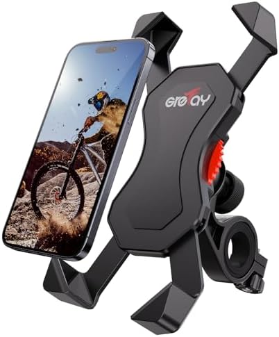 Grefay Universelle Fahrrad Handyhalterung für iPhone & Samsung – 360° drehbar, ideal für Motorradfahrten