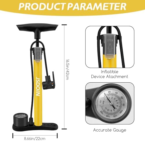 Jsdoin Luftpumpe Fahrrad-Standpumpe mit Manometer - Hochdruck bis 160 PSI für alle Ventile, ideal für unterwegs