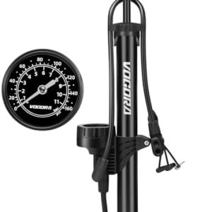 Fahrradpumpe von – Universelle Luftpumpe für alle Ventile mit 160PSI Manometer, ideal für Sport und Freizeit.