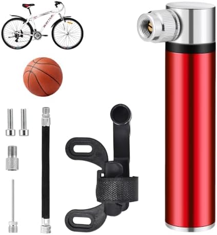 Klein Fahrrad Luftpumpe - Tragbare Mini Hochdruckpumpe 120PSI für Rennrad & Mountainbike, leicht mit Halterung