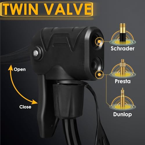 Fahrradpumpe von – Universelle Luftpumpe für alle Ventile mit 160PSI Manometer, ideal für Sport und Freizeit.