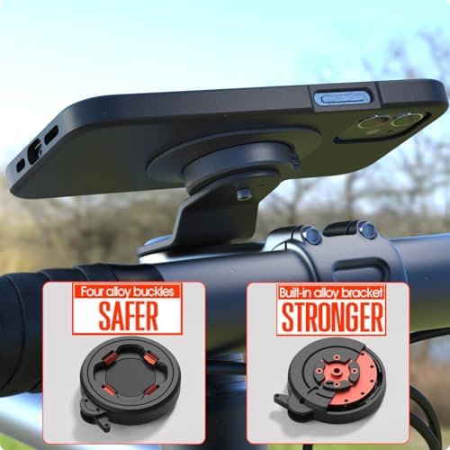 Robuste Alu Handyhalterung für Fahrrad/Motorrad – Schnellverschluss für 4-7,5" Smartphones, ideal für Rennrad und E-Bike