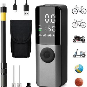 Elektrische Fahrradpumpe von – Mini Luftpumpe 150PSI mit digitalem Druckmesser für Rennrad, Mountainbike & E-Bike