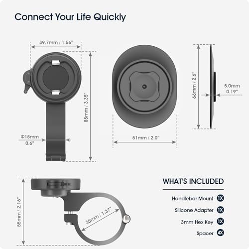 Robuste Alu Handyhalterung für Fahrrad/Motorrad – Schnellverschluss für 4-7,5" Smartphones, ideal für Rennrad und E-Bike