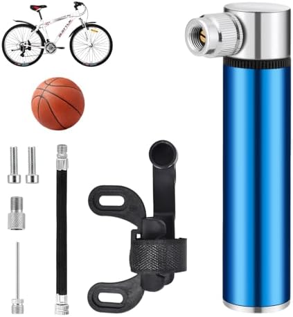 Klein Fahrrad Luftpumpe - Tragbare Mini Hochdruckpumpe 120PSI für Rennrad & Mountainbike, leicht mit Halterung
