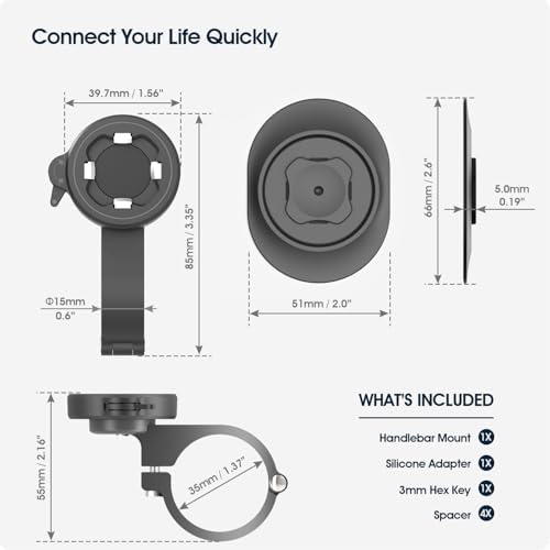 Robuste Alu Handyhalterung für Fahrrad/Motorrad – Schnellverschluss für 4-7,5" Smartphones, ideal für Rennrad und E-Bike