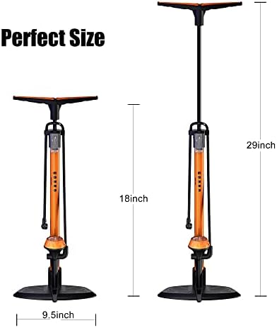 GOBKO Fahrradpumpe mit Manometer – Hochdruck 160 PSI für Rennrad und MTB, perfekte Sportballpumpe für unterwegs