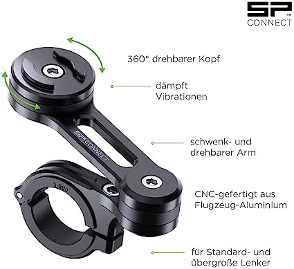 SP CONNECT Handyhalterung Motorrad | Universelle Smartphone Halterung für Motorräder & Roller | Perfekt für iPhone & Sam