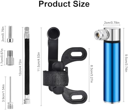 Klein Fahrrad Luftpumpe - Tragbare Mini Hochdruckpumpe 120PSI für Rennrad & Mountainbike, leicht mit Halterung