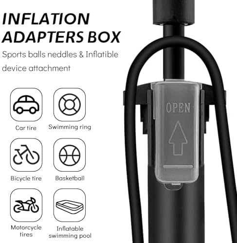 Jsdoin Luftpumpe Fahrrad-Standpumpe mit Manometer - Hochdruck bis 160 PSI für alle Ventile, ideal für unterwegs