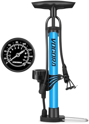 Fahrradpumpe von – Universelle Luftpumpe für alle Ventile mit 160PSI Manometer, ideal für Sport und Freizeit.