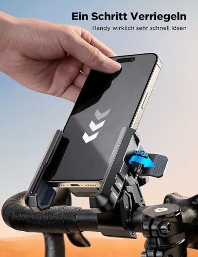JOYROOM 2025 Upgrade Handyhalterung für Fahrrad & Motorrad – Vibration gedämpft, bombenfeste Halterung für 4,7"-7" Smart