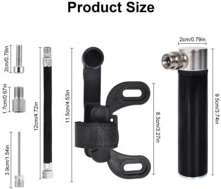 Klein Fahrrad Luftpumpe - Tragbare Mini Hochdruckpumpe 120PSI für Rennrad & Mountainbike, leicht mit Halterung