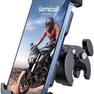 Lamicall Motorrad Handyhalterung - 2025 360° Lenker Halter für iPhone & Samsung, ideal für sichere Fahrt