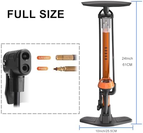 GOBKO Fahrradpumpe mit Manometer – Hochdruck 160 PSI für Rennrad und MTB, perfekte Sportballpumpe für unterwegs