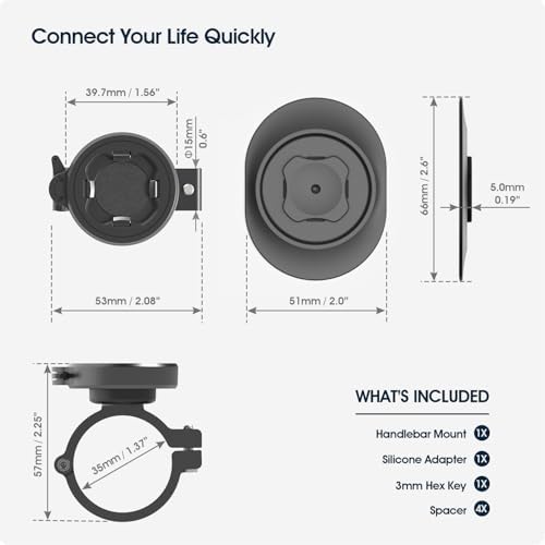 Robuste Alu Handyhalterung für Fahrrad/Motorrad – Schnellverschluss für 4-7,5" Smartphones, ideal für Rennrad und E-Bike