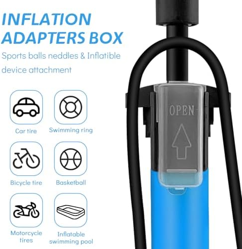 Jsdoin Luftpumpe Fahrrad-Standpumpe mit Manometer - Hochdruck bis 160 PSI für alle Ventile, ideal für unterwegs