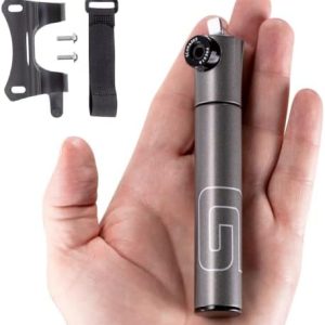 GIYO Super Micro Fahrradreifenpumpe – Kompakte Metallpumpe für MTB mit 80 PSI, Teleskopsystem und Hochvolumen, ideal für