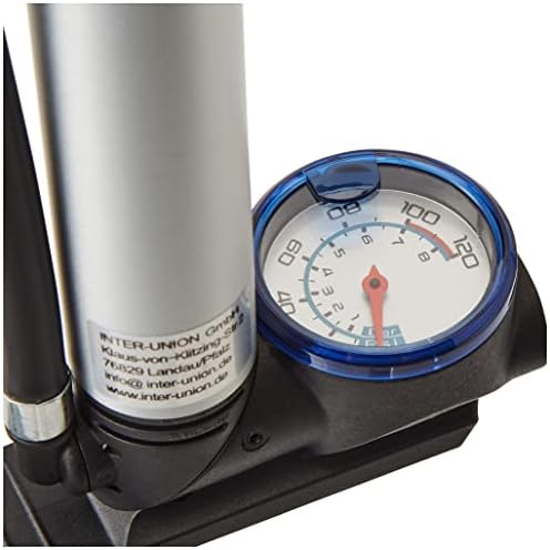 FISCHER Mini-Standpumpe 2in1 – Kompakte Pumpe mit Manometer für alle Ventile, ideal für unterwegs