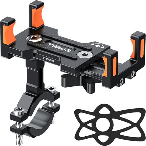 Tiakia Aluminium Handyhalterung für Bikes – 360° drehbar, ideal für Outdoor-Abenteuer, passt Smartphones 4,5-7 Zoll!