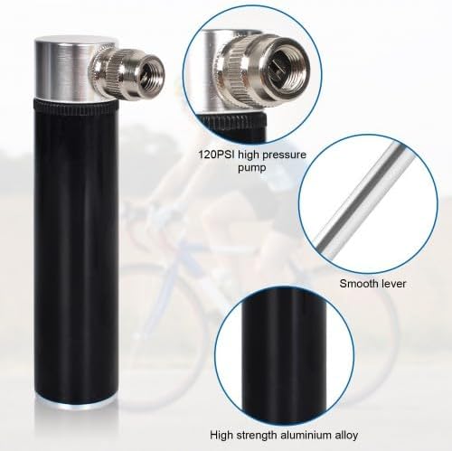 Klein Fahrrad Luftpumpe - Tragbare Mini Hochdruckpumpe 120PSI für Rennrad & Mountainbike, leicht mit Halterung