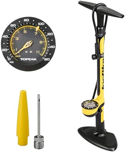 Topeak JoeBlow Fahrradpumpe – Hochdruck Standpumpe für schnelles Aufpumpen zuhause