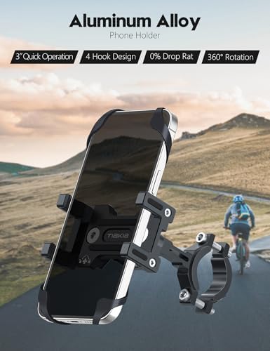 Tiakia Aluminium Handyhalterung für Bikes – 360° drehbar, ideal für Outdoor-Abenteuer, passt Smartphones 4,5-7 Zoll!