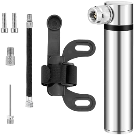 Klein Fahrrad Luftpumpe - Tragbare Mini Hochdruckpumpe 120PSI für Rennrad & Mountainbike, leicht mit Halterung