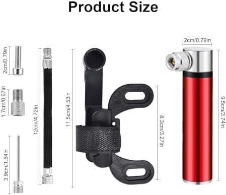 Klein Fahrrad Luftpumpe - Tragbare Mini Hochdruckpumpe 120PSI für Rennrad & Mountainbike, leicht mit Halterung