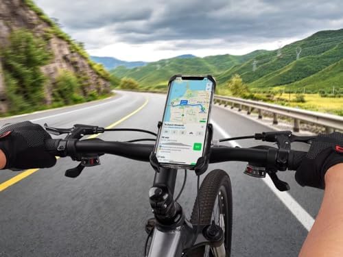 ROTTO Fahrrad Handyhalterung aus Aluminium mit 360° Drehung – Ideal für sichere Navigation unterwegs