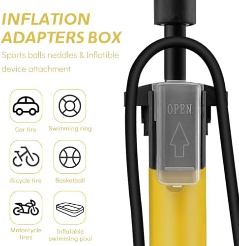 Jsdoin Luftpumpe Fahrrad-Standpumpe mit Manometer - Hochdruck bis 160 PSI für alle Ventile, ideal für unterwegs