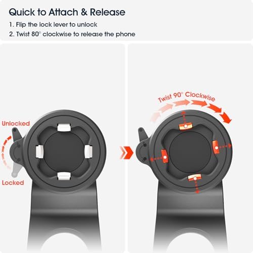 Robuste Alu Handyhalterung für Fahrrad/Motorrad – Schnellverschluss für 4-7,5" Smartphones, ideal für Rennrad und E-Bike