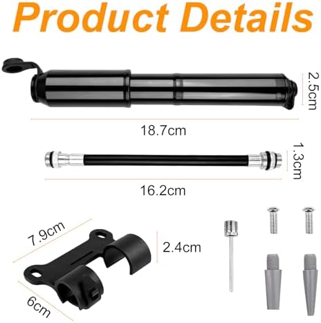 Mini Fahrradpumpe 120 PSI – Tragbare Luftpumpe für Rennrad & Mountainbike, schnelle Reifenaufblasung, inklusive Rahmenha
