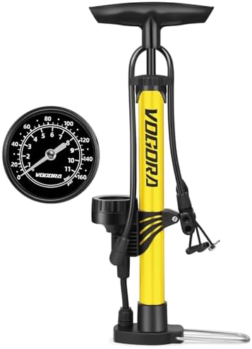 Fahrradpumpe von – Universelle Luftpumpe für alle Ventile mit 160PSI Manometer, ideal für Sport und Freizeit.
