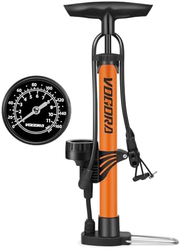 Fahrradpumpe von – Universelle Luftpumpe für alle Ventile mit 160PSI Manometer, ideal für Sport und Freizeit.