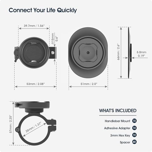 Robuste Alu Handyhalterung für Fahrrad/Motorrad – Schnellverschluss für 4-7,5" Smartphones, ideal für Rennrad und E-Bike