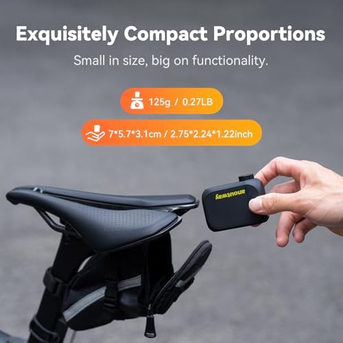 Tiny Pump anoutway Mini-Fahrradpumpe – Elektrische Luftpumpe mit digitalem Manometer für Mountainbike, Stadtrad und Renn