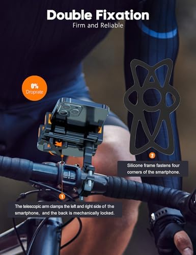 Tiakia Aluminium Handyhalterung für Bikes – 360° drehbar, ideal für Outdoor-Abenteuer, passt Smartphones 4,5-7 Zoll!