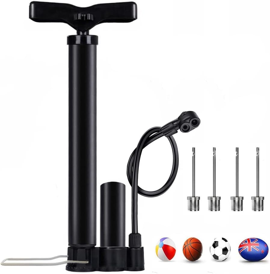 Fahrradpumpe – Standluftpumpe für alle Ventile & Adapter – Ideal für Fahrräder und Sportbälle